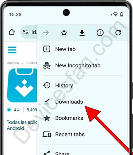Open Android downloads